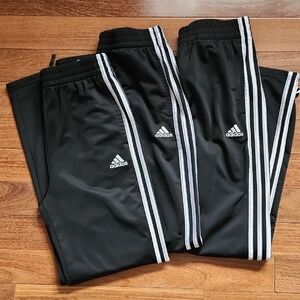 Adidas Kids Black Joggers with White Stripes Great Condition  Size 18/20 XL